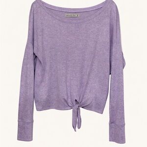 Abercrombie & Fitch Lavender Tie Front Long Sleeve Top Size M